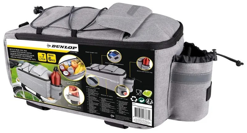 DUNLOP 7 literes kerékpárra való hűtőtáska. 38x15.5x16 cm, max. 6kg, 320g PE habszivacs