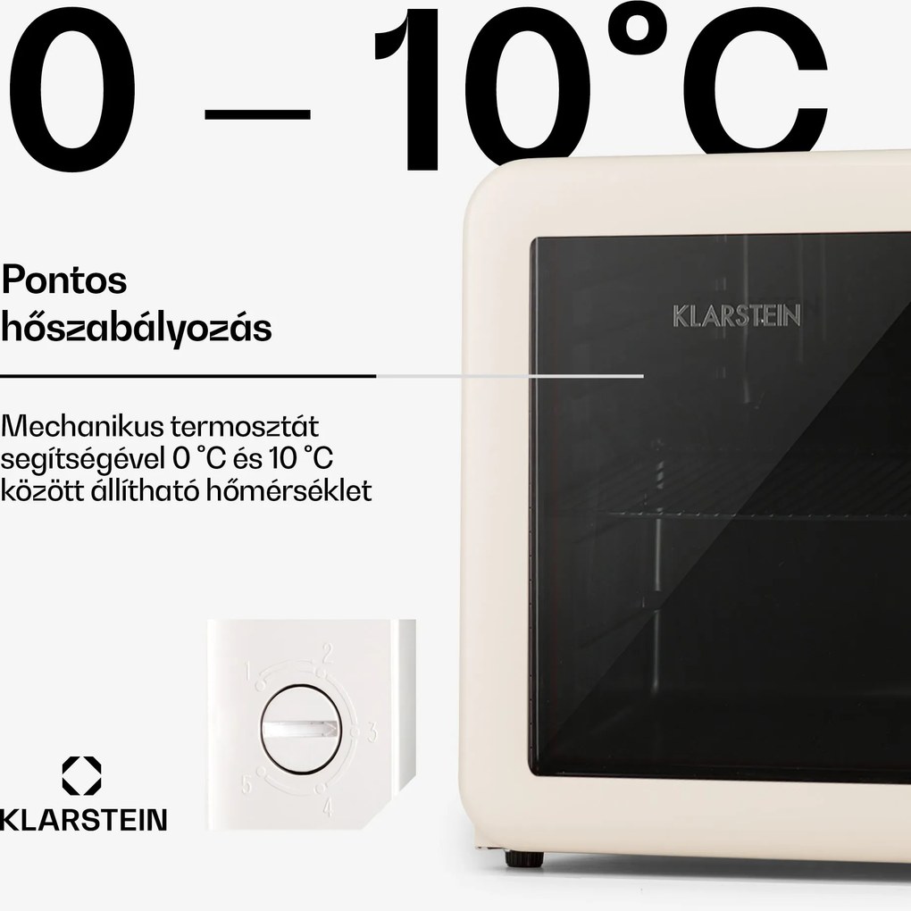 Klarstein PopLife 48, italhűtőszekrény, 0 - 10 °C, retro kivitel