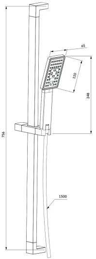 OMNIRES JIMJIM-SBL - JIMJIM zuhanyszett matt fekete