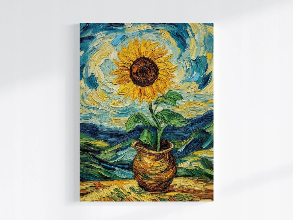 Vászonkép Canvas Dekoráció Virág Napraforgó Van Gogh Stílus 60x80