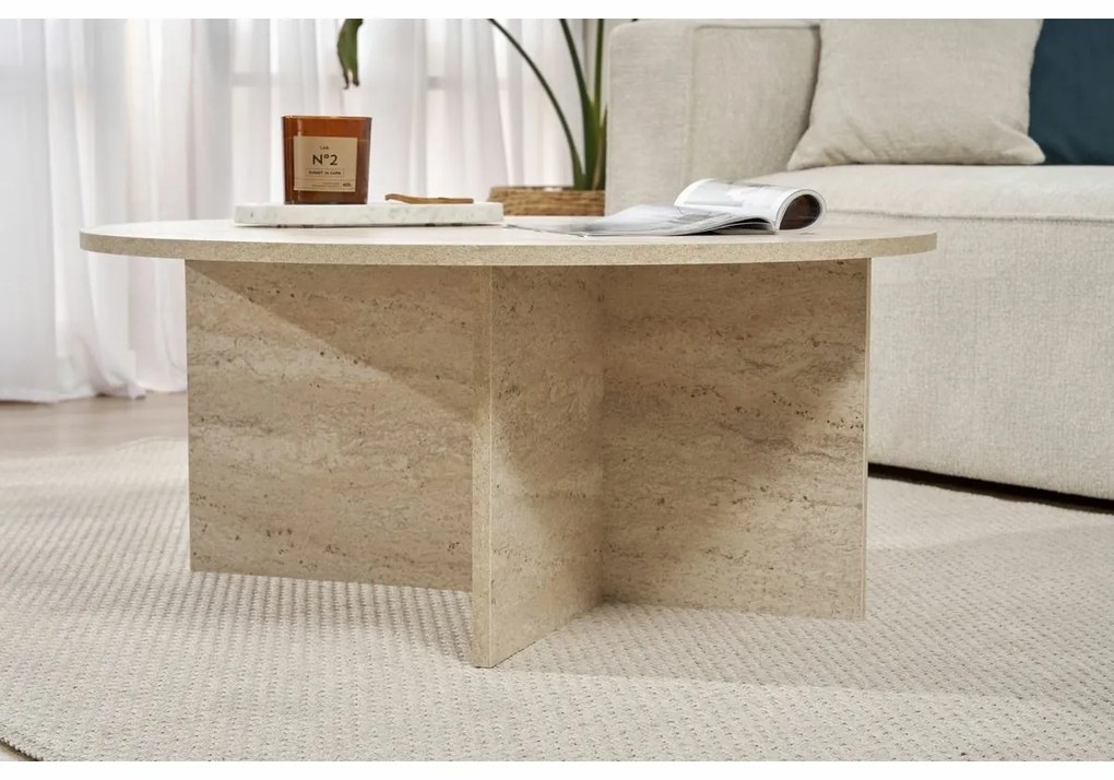 Soleil Travertine dohányzóasztal