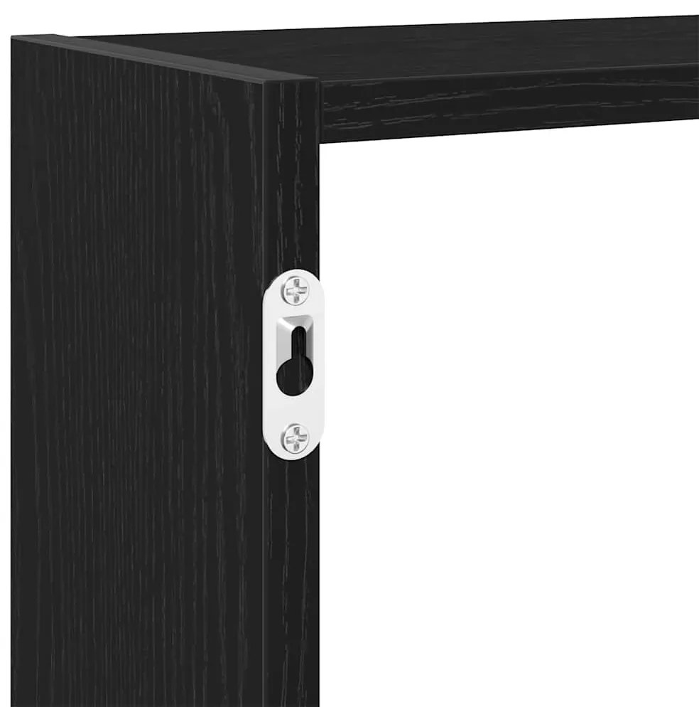 fekete szerelt fa fali kockapolc 7 rekeszes színű