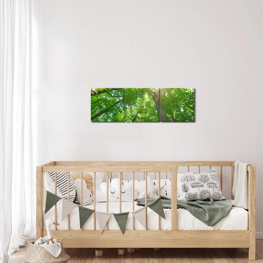 Kép - Erdő (órával) (90x30 cm)