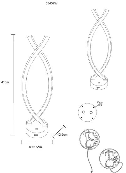 Globo 58457W - HELA LED érintős asztali lámpa, 1W, 3,7V, fehér, dimmelhető