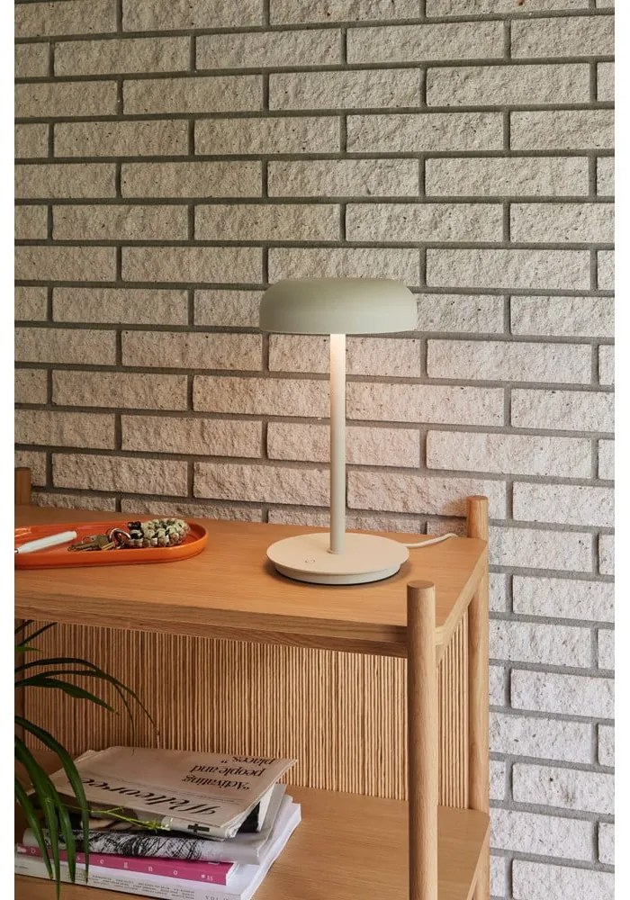 Krémszínű LED dimmelhető asztali lámpa (magasság 37 cm) Velo – Hübsch
