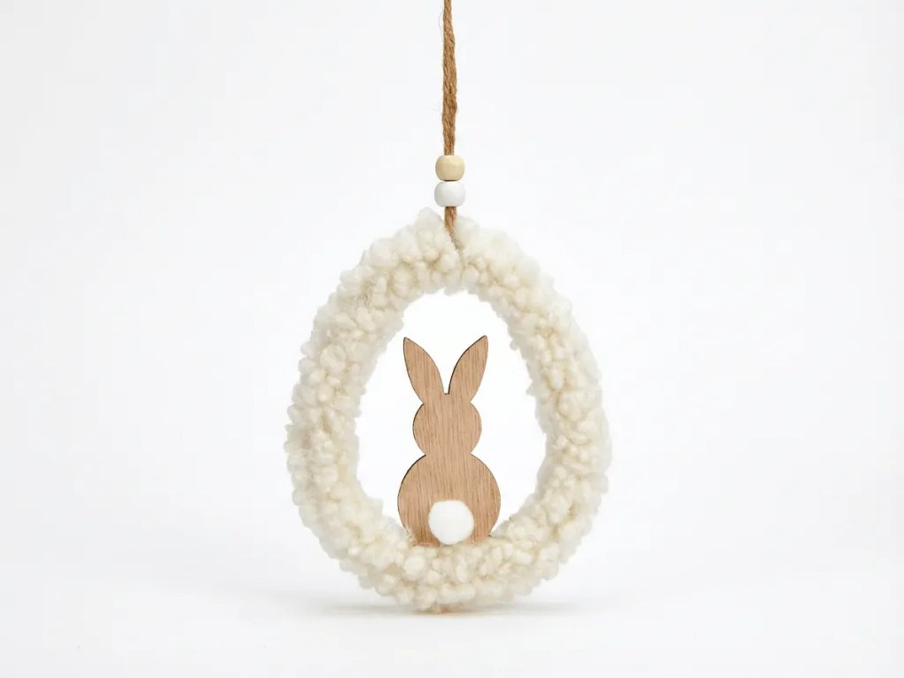 Függő fa tojás BUNNYA - több színben Termék színe: Krém