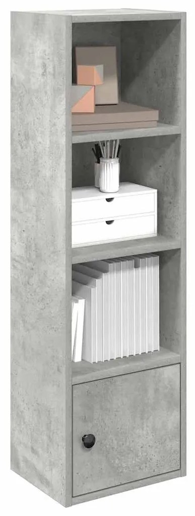 betonszürke szerelt fa könyvespolc 31x24x102 cm
