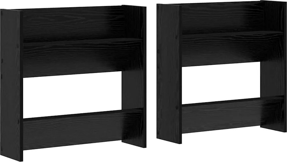 vidaXL Cipőszekrény 2 pcs Fekete tölgy 60 x 18 x 60 cm Faanyag