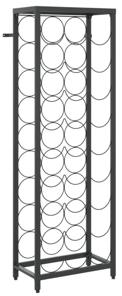 fekete kovácsoltvas bortartó 27 palackhoz 34 x 18 x 100 cm