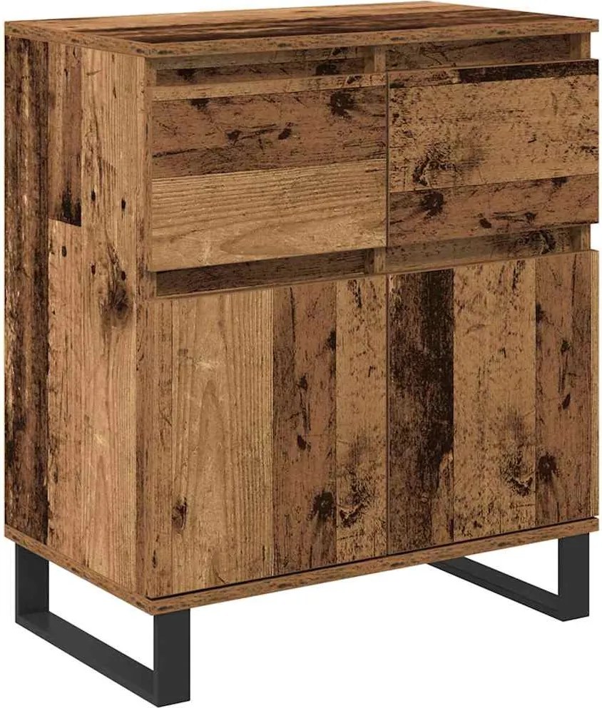 vidaXL Széf fiókkal Öreg fa 60 x 35 x 70 cm Műszaki fa és vas