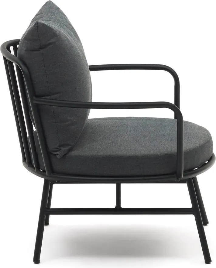Fekete fém kerti fotel Bramant – Kave Home