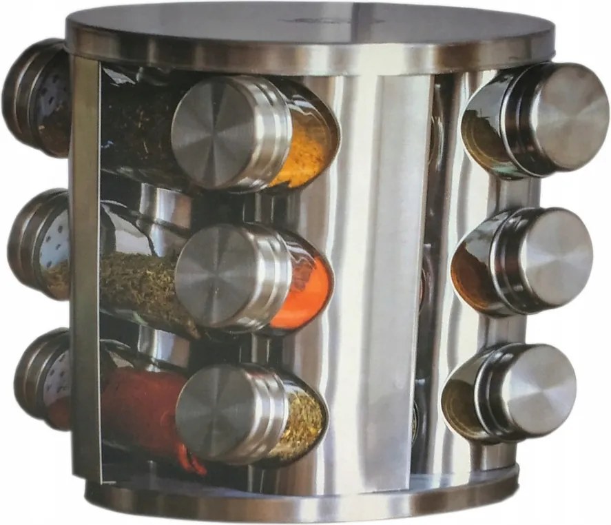 Forgatható Acél Fűszertartó Állvány 12 Db-os