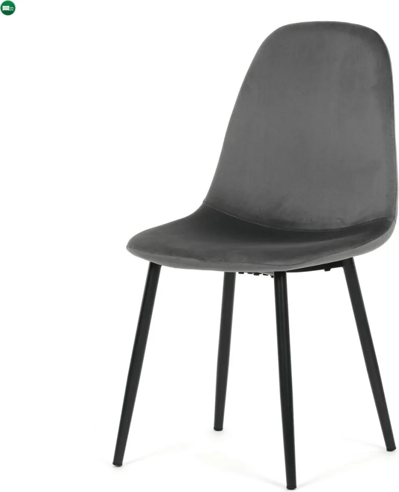Jídelní židle, šedá, sametová látka, CT-V2971 GREY4