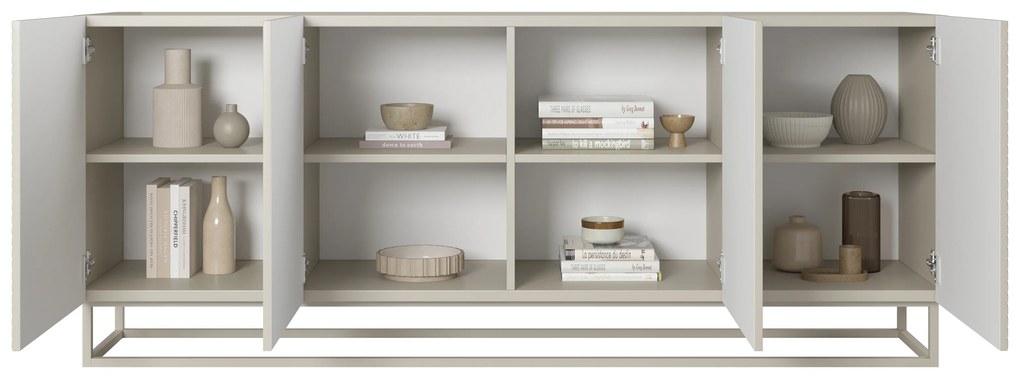 Asha komód 200 cm négyajtós - kasmír / kasmír lábazat