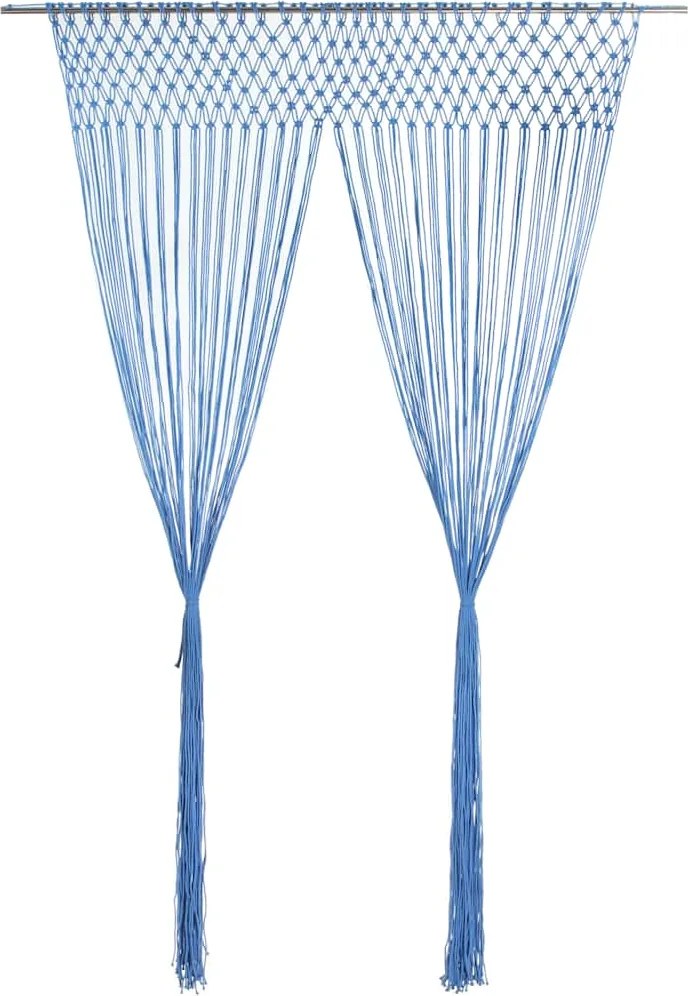 vidaXL kék makramé pamutfüggöny 140 x 240 cm