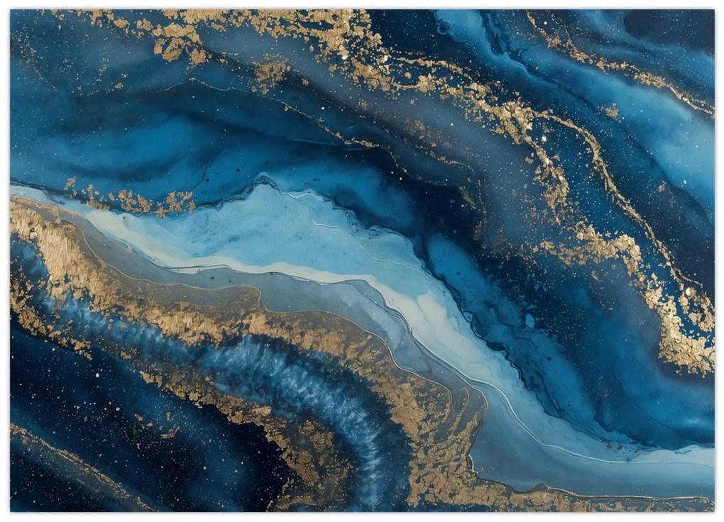 Kép - Kék márvány absztrakció (70x50 cm)