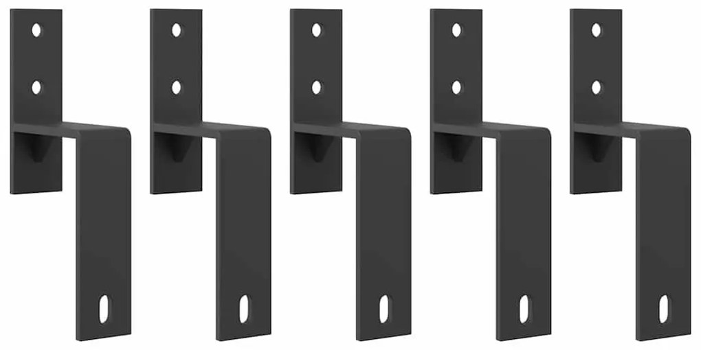 fekete acél tolóajtó fémszerelék készlet 200 cm