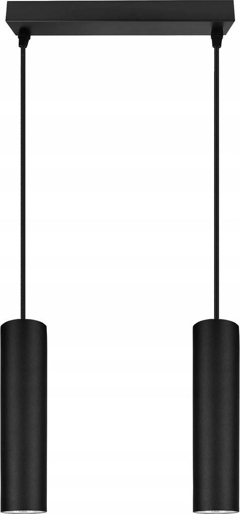 Mennyezeti lámpa Függő csillár Plafon cső fém fekete Led GU10