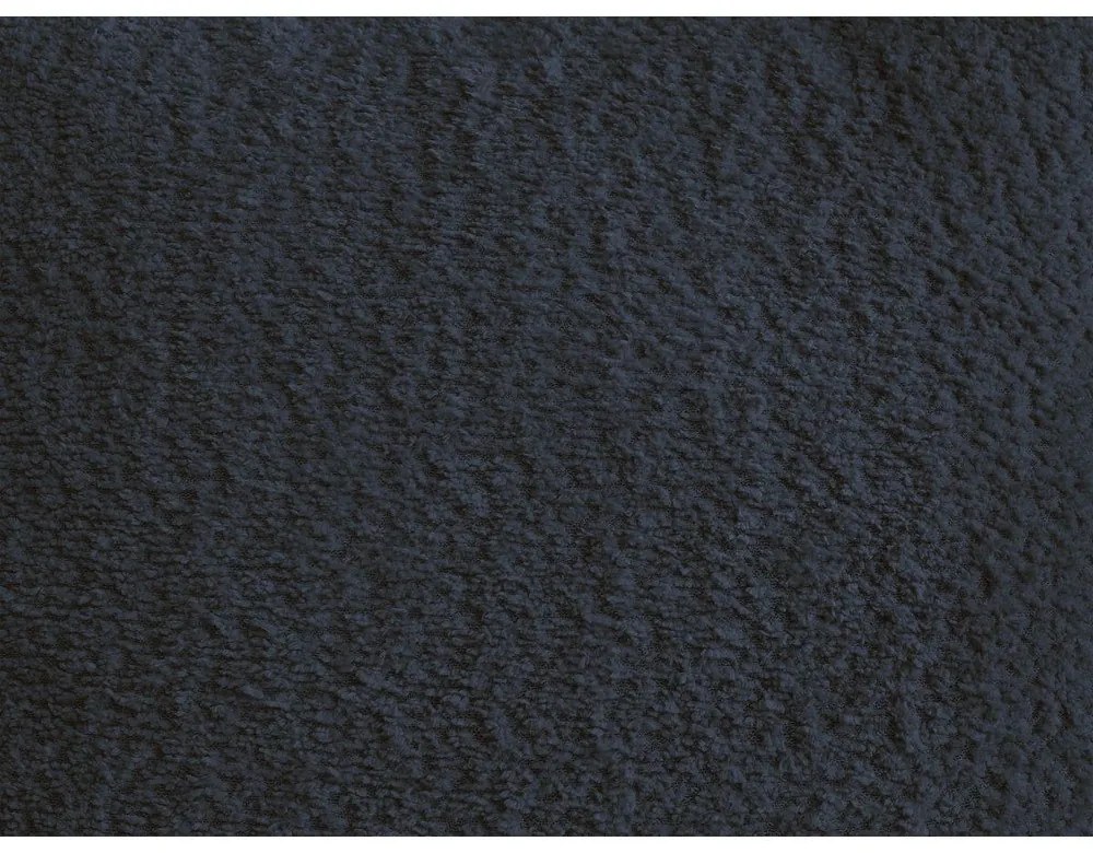 Kék buklé kinyitható-tárolóhelyes sarokkanapé (jobb oldali-heverő résszel) Roxelane – Bobochic Paris