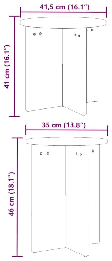 Dohányzóasztal 2 pcs Viaszbarna 41.5 x 41.5 x 41 cm