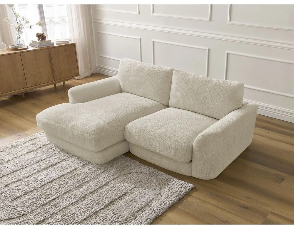 Bézs zsenília sarokkanapé (bal oldali-heverő résszel) Leonore – Bobochic Paris