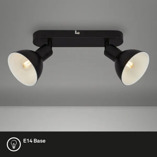 Briloner 2674-025 - Spotlámpa RETRO 2xE14/25W/230V fekete