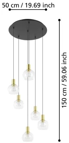 Eglo 390279 -LED Dimmelhető csillár zsinóron TERQUE 6xLED/5,4W/230V 3000K átm. 54cm