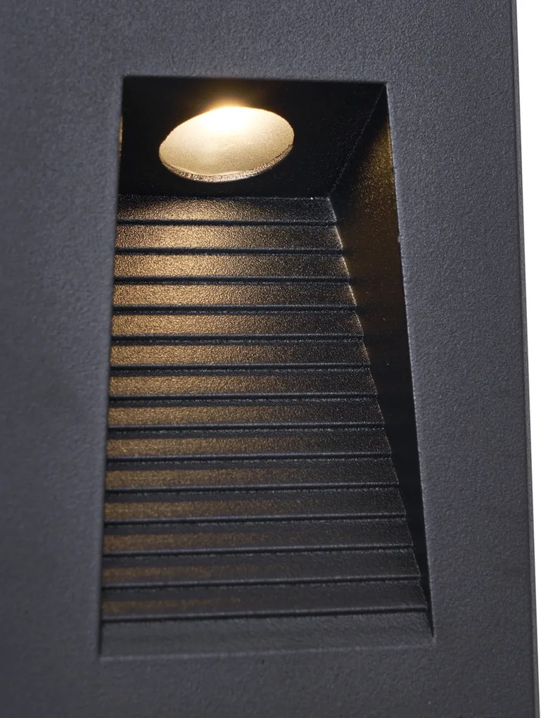 Modern Süllyesztett Fali Lámpa Fekete 7cm LED-del IP65 - Trem