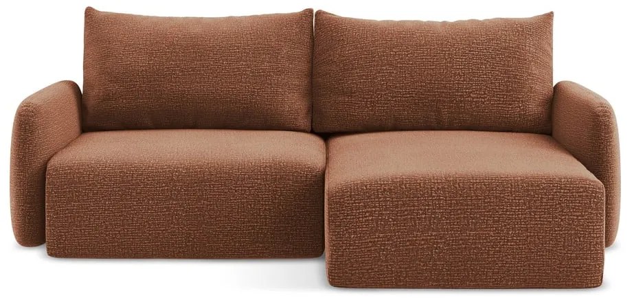 Téglavörös kinyitható-tárolóhelyes sarokkanapé (jobb oldali) Kalena – Makamii