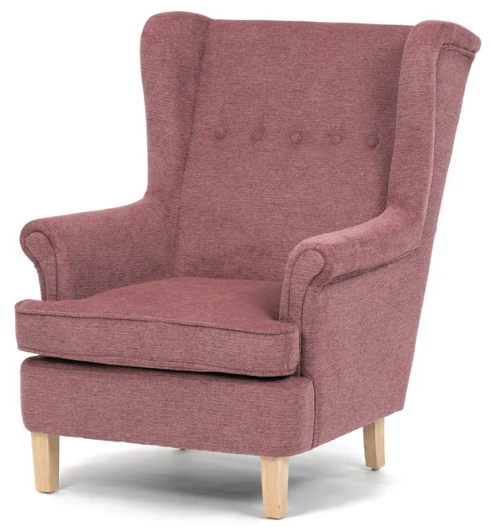 Scaun de relaxare, tapițerie din stofă vintage roz, AK-388