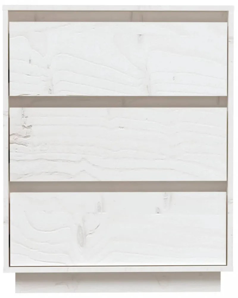 fehér tömör fenyőfa tálalószekrény 60 x 34 x 75 cm