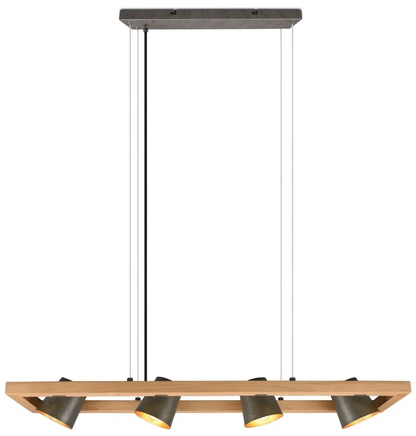 Szürke-natúr színű függőlámpa Bell – Trio