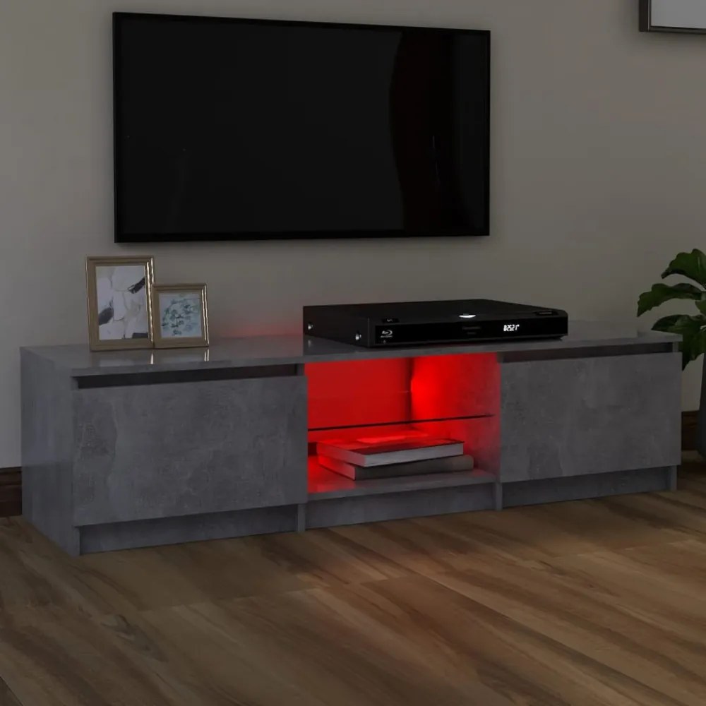 szürke TV-szekrény LED-világítással 140 x 40 x 35,5 cm