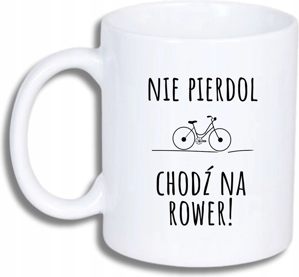 Fehér Bögre Kerékpárosnak Vicces Ajándék Kerékpárra Jár