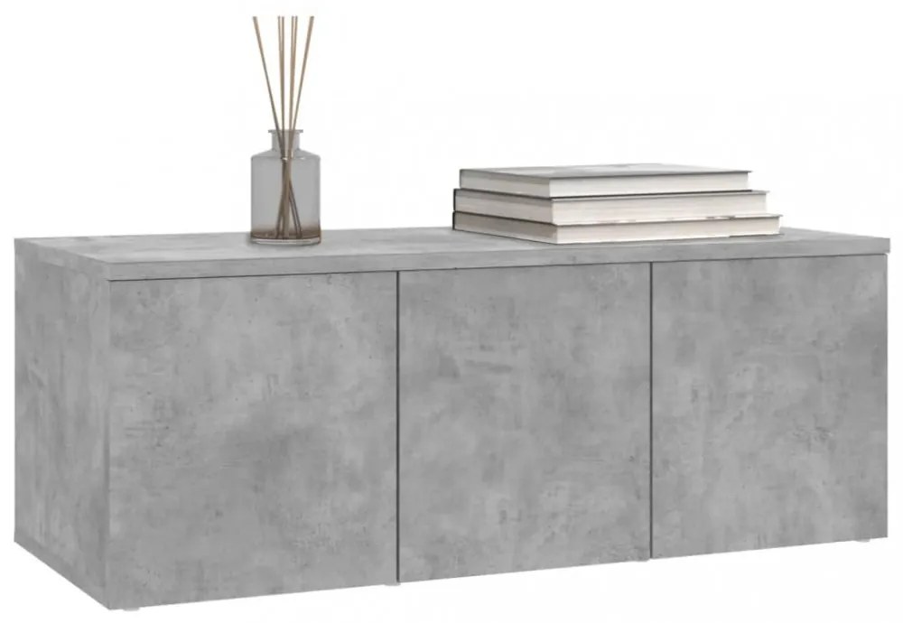 betonszürke szerelt fa TV-szekrény 80 x 34 x 30 cm