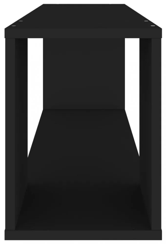 fekete szerelt fa TV-szekrény 100 x 24 x 32 cm