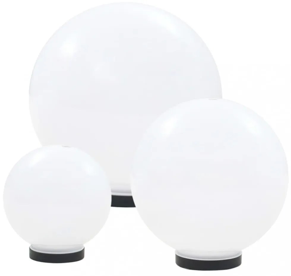 3 db-os LED gömblámpa-szett 20 / 30 / 40 cm PMMA