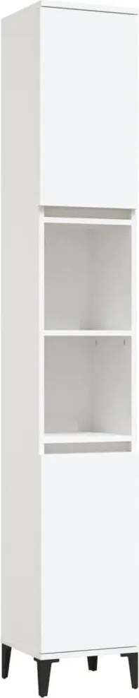 vidaXL fehér szerelt fa fürdőszobaszekrény 30 x 30 x 190 cm