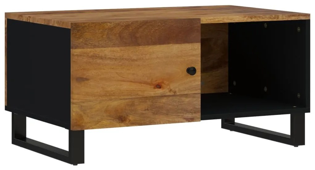Tömör mangófa és szerelt fa dohányzóasztal 80 x 50 x 40 cm