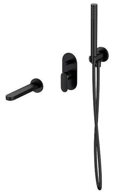 Cersanit S952-042 - CREA fekete beépíthető kádtöltő csaptelep szett