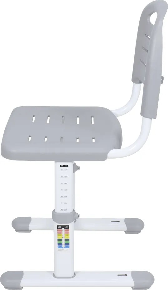 Növekvő íróasztal és szék, szürke/fehér, set ZION