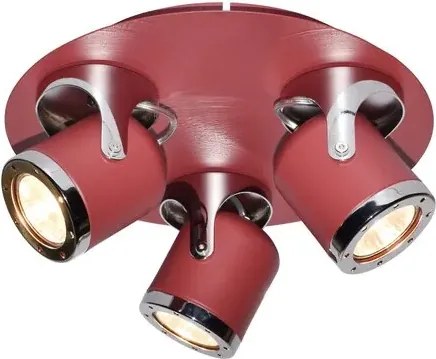 Beltéri karos spotlámpa gu10 3x5w piros april