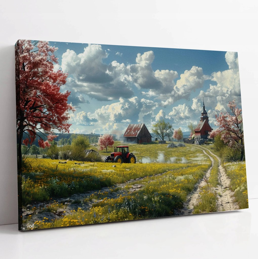 Vászonkép Tavaszi nap a Lengyel Falu ház konyha szoba 100x70