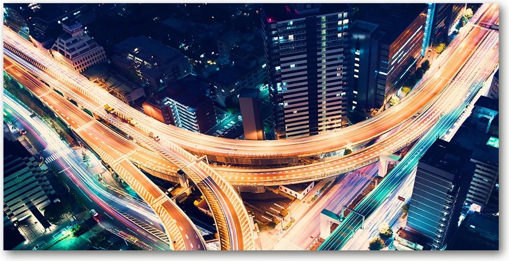 Fotó üvegfestmény Tokió autópálya 140x70