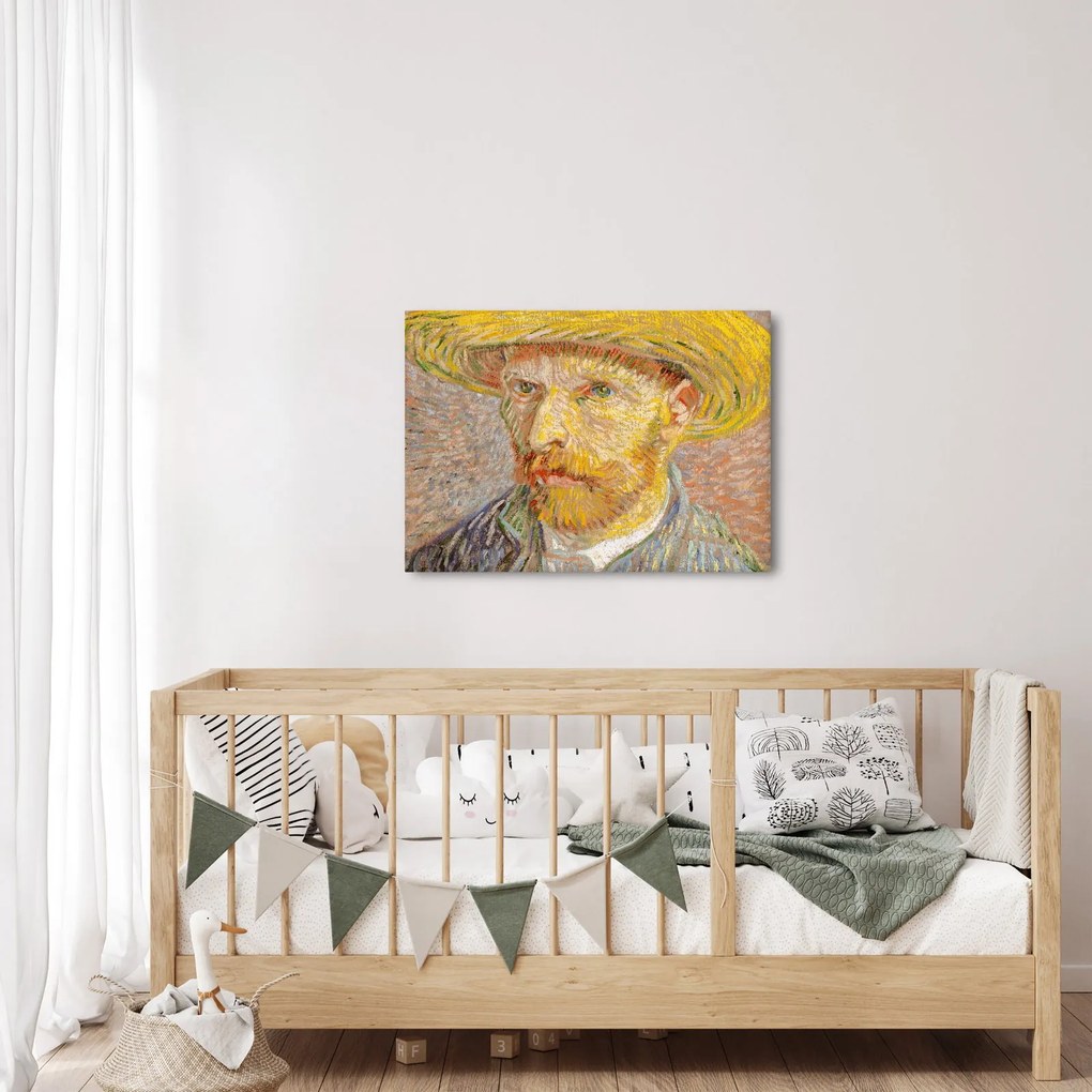 Kép - Vincent van Gogh, Self-Portrait with a Straw Hat (The Potato Peeler), reprodukciók (70x50 cm)