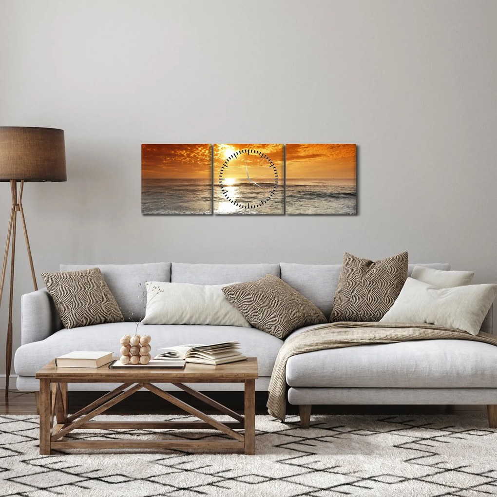 Naplemente Korzikán képe (órával) (90x30 cm)