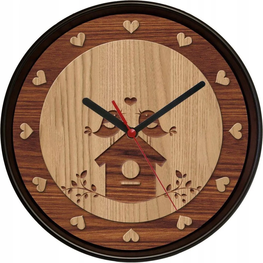 Fekete Barna Falióra Atrix ATE2015BW6 Szerelmes Madarak 30 cm