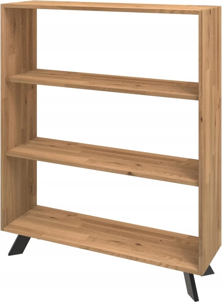 Tölgyfa könyvespolc Loft industrial 121x80x30
