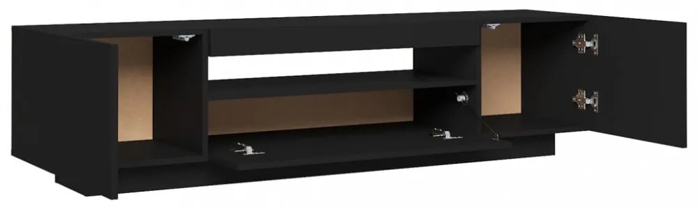 fekete TV-szekrény LED-lámpákkal 160 x 35 x 40 cm