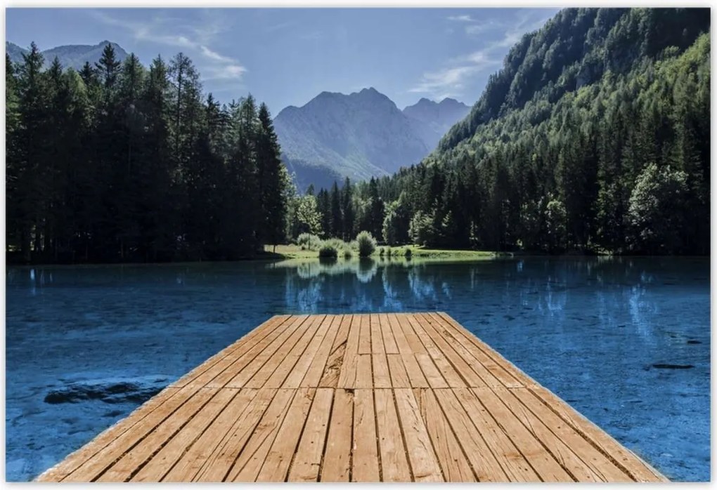 Poszterek 185x125 Fa híd a hegyekben